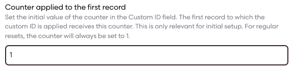 Counter for first record